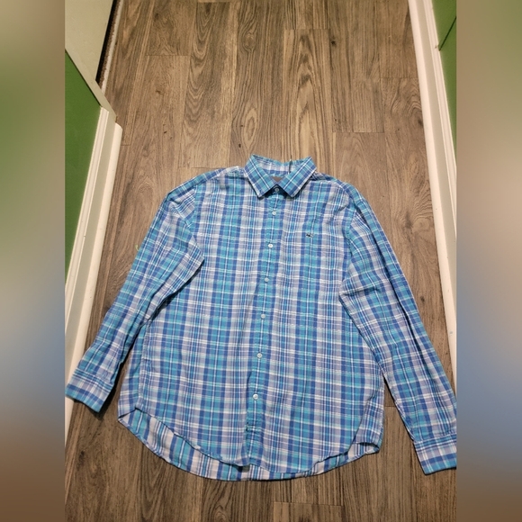 Vineyard Vines Blue Casual Button Down Shirt - Picture 1 of 4